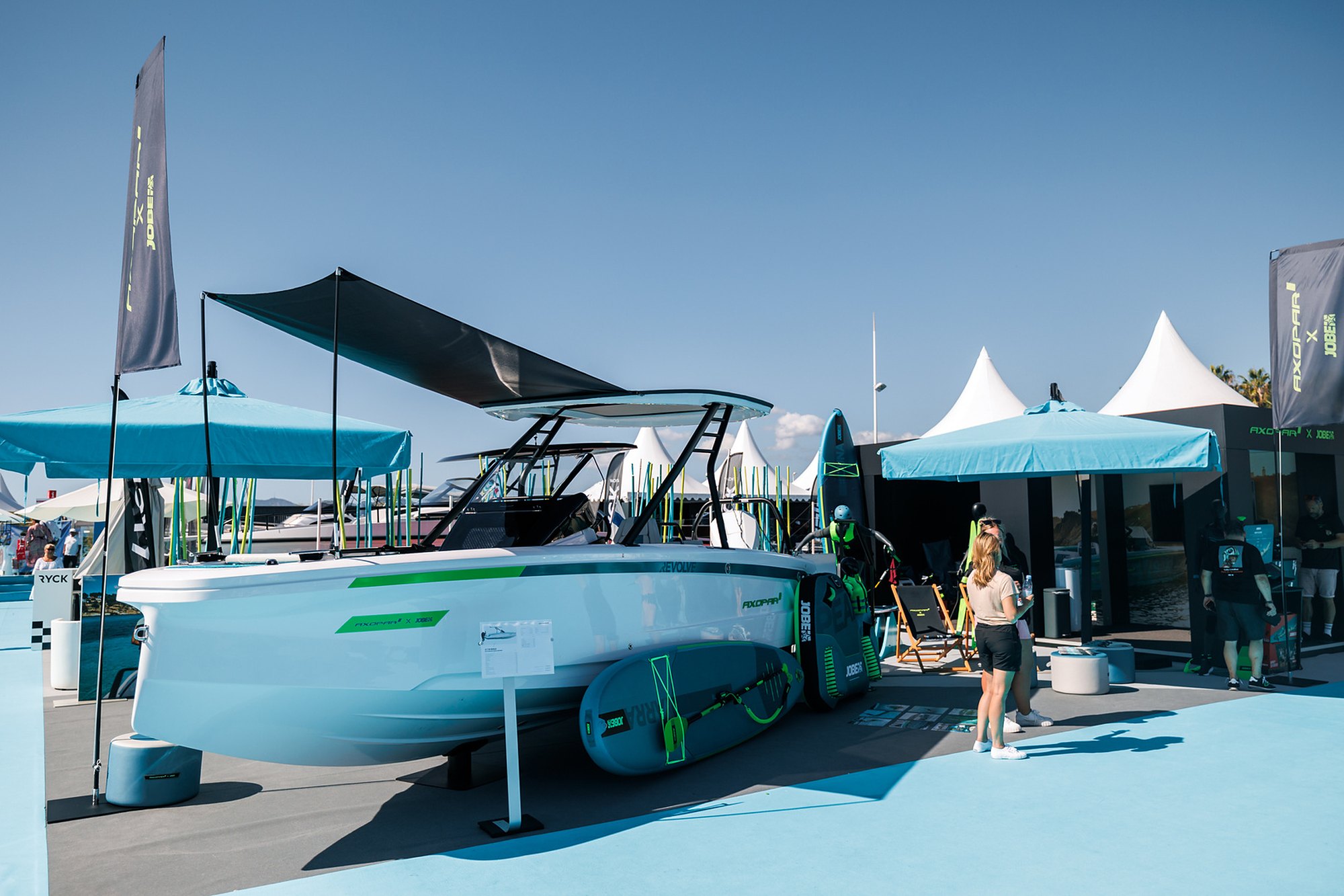 Jobe boat display at a yachting show