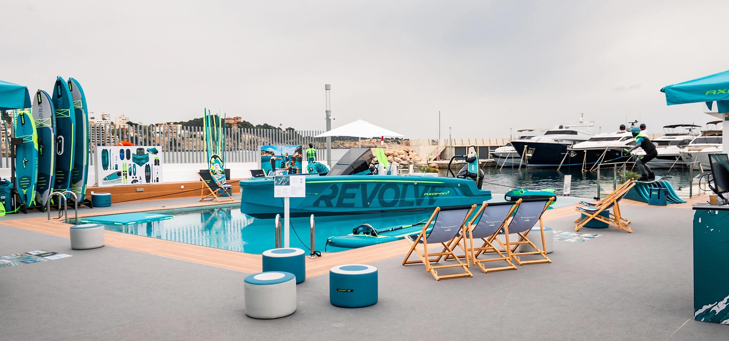 Jobe stand at an outdoor yachting event